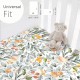 GRSSDER Stretchy Crib Sheets for Baby Girls, Ultra Soft Jersey Knit Fitted Crib Sheets 2 Pack, Universal Fits Most Toddler Crib Mattress Pads Safe and Snug, Stylish Flora Print | Ultra Soft, 