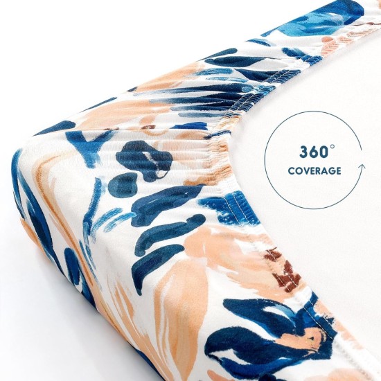 GRSSDER Stretchy Ultra Soft Jersey Knit Fitted Pack n Play Sheets Set 2 Pack, Portable/Mini Crib Mattresses for Boys and Girls, Universal Fit for Pack N Plays Pads Safe and Snug