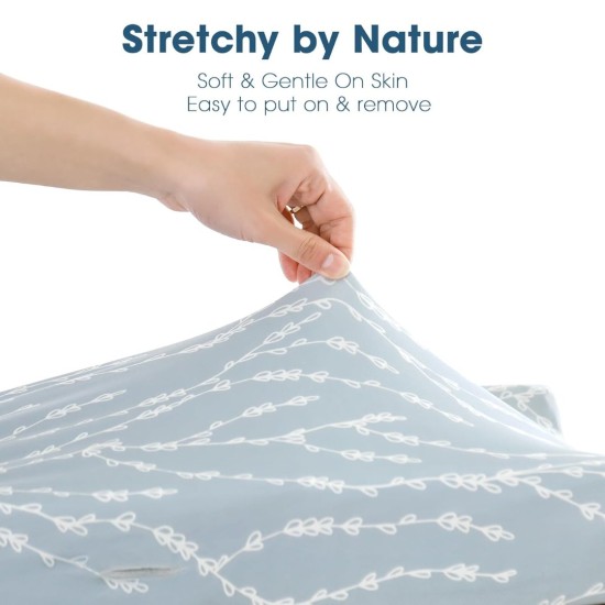 GRSSDER Stretch Ultra Soft Jersey Knit Changing Pad Cover Set 2 Pack, Change Table Pad Covers Fit 32"/34" x 16" Pads Safe and Snug