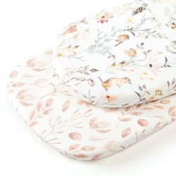 Stretchy Ultra Soft Fitted Bassinet Sheet Set 2 Pack, Universal Fit for Bassinets Baby Cradle Moses Basket Oval Rectangle Mattress Safe and Snug