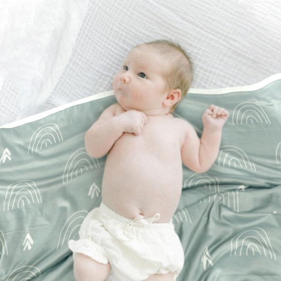 GRSSDER 2 Pack Super Soft Jersey Knit Swaddle Blankets for Baby Girls and Boys, Double Layer Reversible Receiving Blankets 34 x 44 Extra Large for Swaddling, Bear & Snow Wolf