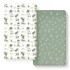 GRSSDER Stretch Ultra Soft Jersey Knit Fitted Crib Sheets Set 2 Pack, Universal Fit All Standard Crib Mattress Pads Safe and Snug, Crib Fitted Sheet with Deep Pocket, Original Neutral Design for Baby