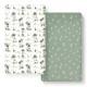 GRSSDER Stretch Ultra Soft Jersey Knit Fitted Crib Sheets Set 2 Pack, Universal Fit All Standard Crib Mattress Pads Safe and Snug, Crib Fitted Sheet with Deep Pocket, Original Neutral Design for Baby