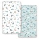 GRSSDER Stretchy Ultra Soft Jersey Knit Fitted Crib Sheets Set 2 Pack, Crib sheets Deep Pocket and Cozy Fits All Standard Crib Mattress Pads Safe and Snug, Happy Dinosaurs Print for Boys and Girls