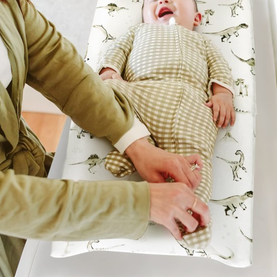 GRSSDER Stretch Ultra Soft Jersey Knit Changing Pad Cover Set 2 Pack, Change Table Pad Covers Fit 32"/34" x 16" Pads Safe and Snug, Pretty Pattern for Baby