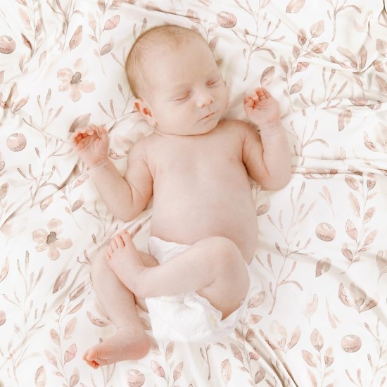 GRSSDER Super Soft Jersey Knit Swaddle Blanket for Baby Girls, Double Layer Reversible Receiving Blanket 34 x 44 Extra Large for Baby Swaddling