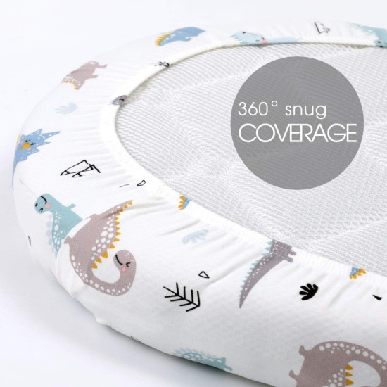 GRSSDER Stretchy Ultra Soft Fitted Bassinet Sheet Set 2 Pack, Universal Fit for Bassinets Baby Cradle Moses Basket Oval Rectangle Pad/Mattress