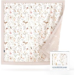 GRSSDER Muslin Cotton Quilt Blanket - Silky Soft and Breathable Baby Blanket Quilt, Oversized Muslin Blankets for Newborns, Toddlers & Kids, 6 Layers Reversible Design for All Seasons