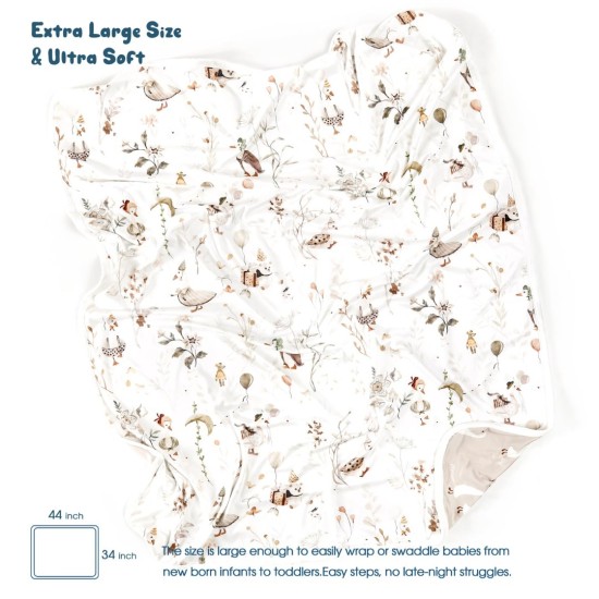 GRSSDER Baby Blankets Super Soft Jersey Knit Swaddle Blanket for Baby Girls and Boys, Double Layer Receiving Blankets 34 x 44 Inches Extra Large for Baby Show Gift, Cute Duck