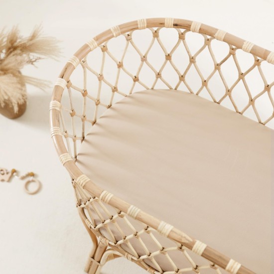 GRSSDER Stretchy Ultra Soft Fitted Bassinet Sheet Set 2 Pack, Universal Fit for Bassinets Baby Cradle Moses Basket Oval Rectangle Mattress Safe and Snug