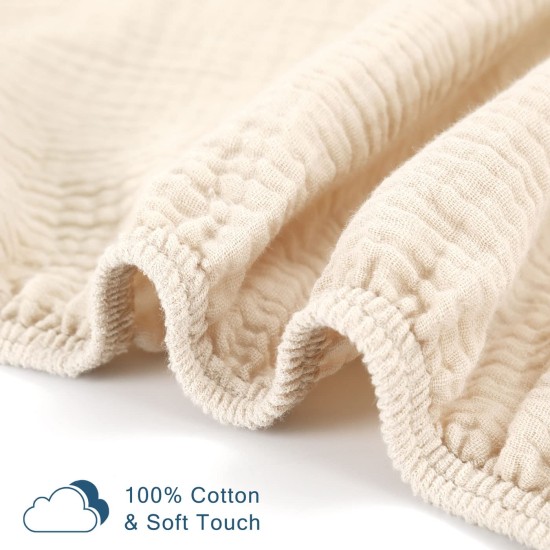 GRSSDER Soft Muslin Crib Sheet 1 Pack, 100% Cotton Crib Sheets with Deep Pocket for Boys and Girls, Fit Standard Crib Mattresses 52" x 28" Safe and Snug