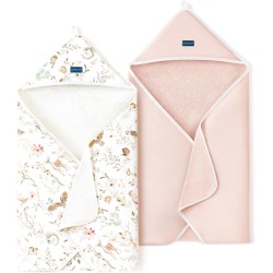 GRSSDER Baby Hooded Towel 2 Pack for Newborn, Super Soft Bath Towels with Original Design, Ultra Absorbent Knit Terry, Large Toddler Towels with Hood for Girls, Shower Gifts for Infant, 34"x 34"